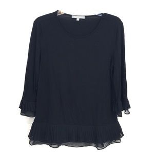 Daniel Rainn Black Knit & Chiffon Top